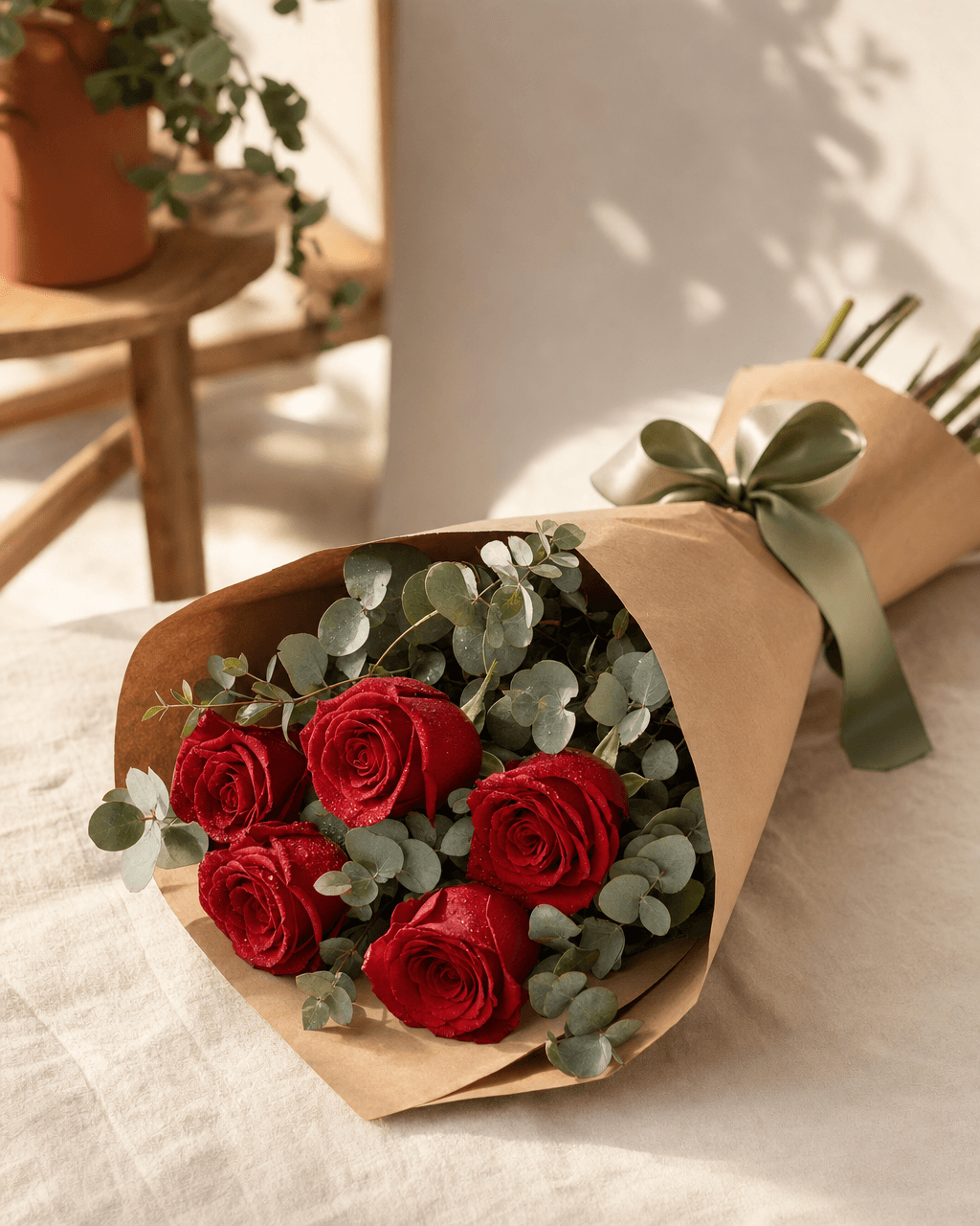 Buquê de 6 rosas vermelhas